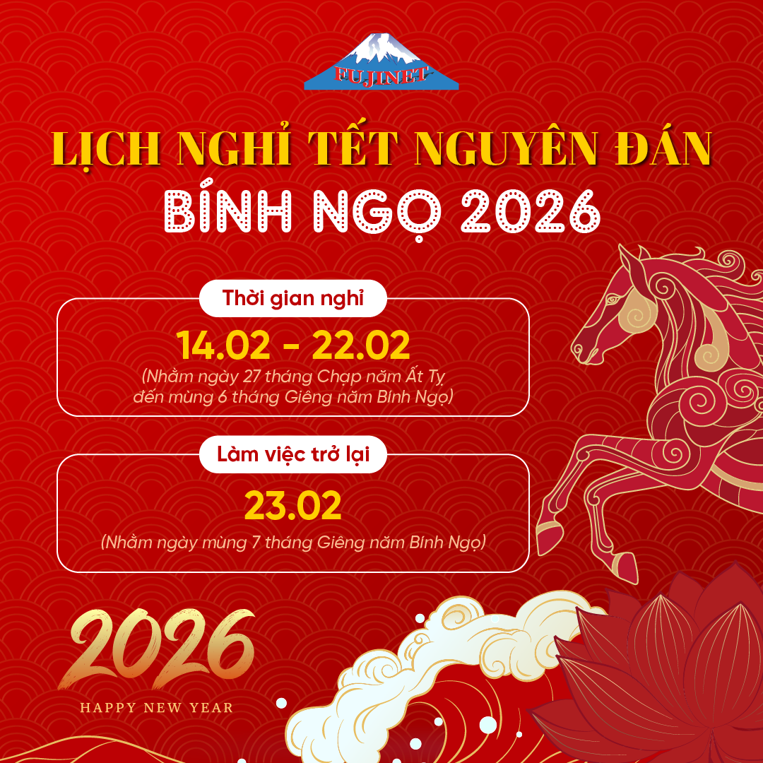 THÔNG BÁO NGHỈ TẾT NGUYÊN ĐÁN BÍNH NGỌ 2026